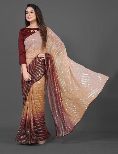 Georgette Sequence Shaded Saree 