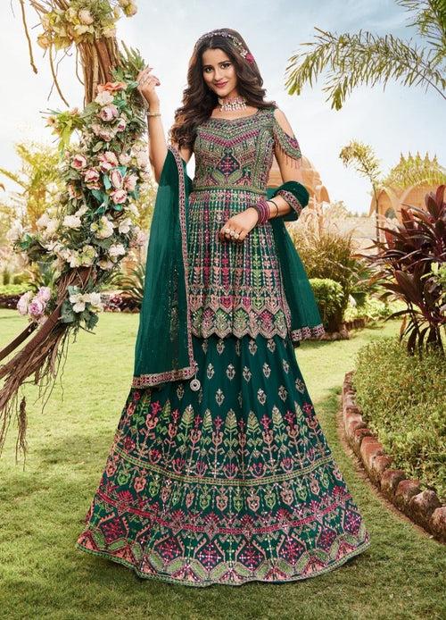 Cold Shoulder Readymade Lehenga Kameez