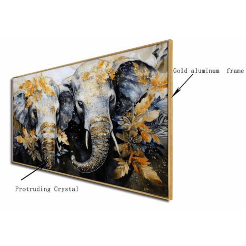 Tranquil Tuskers Crystal Glass Painting