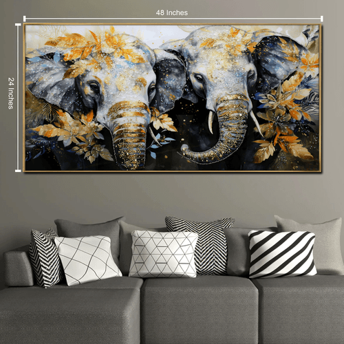 Tranquil Tuskers Crystal Glass Painting