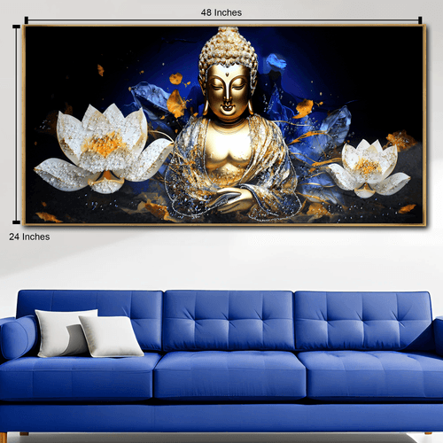 Enlightened Buddha's Oasis Crystal Glass Painting