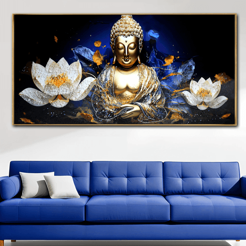Enlightened Buddha's Oasis Crystal Glass Painting