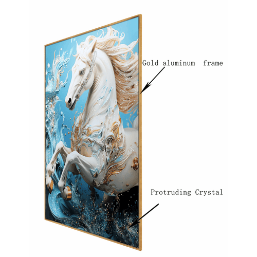 Celestial Equine Symphony Crystal Glass Painting