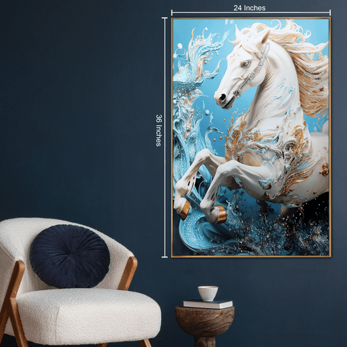 Celestial Equine Symphony Crystal Glass Painting