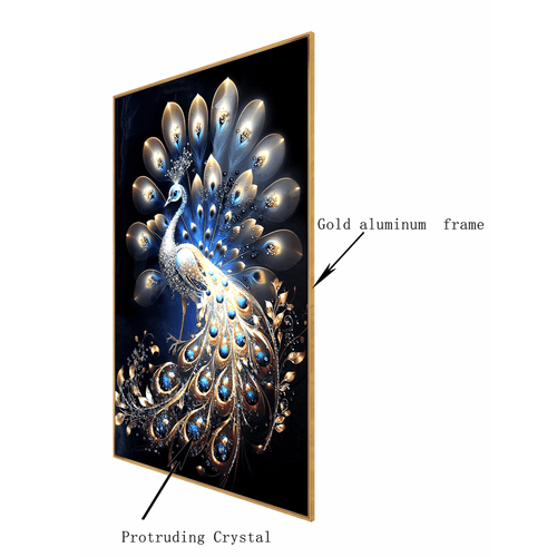 Majestic Peacock Elegance Crystal Glass Painting