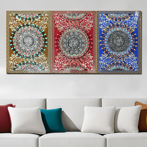Radiant Heritage Crystal Glass Painting - Set Of 3