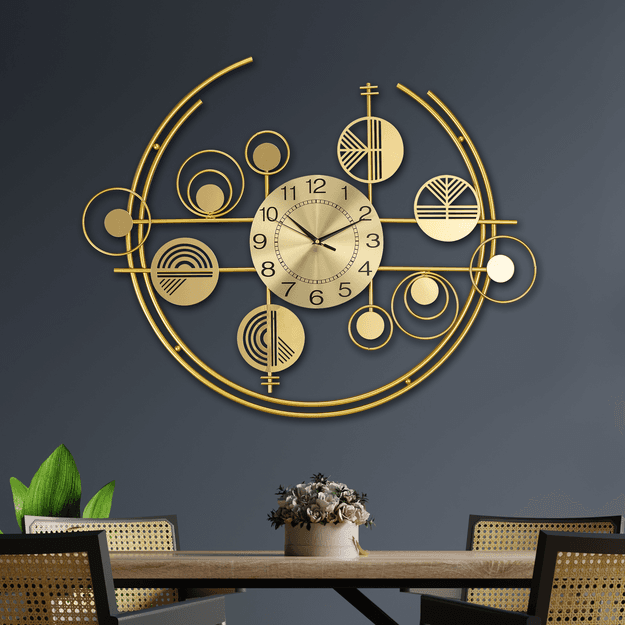 Metallic Harmony Metal Art Wall Clock