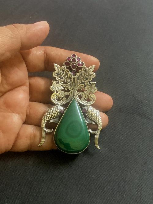 Fish And Malachite Pendant