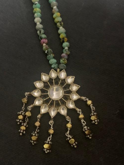 Vintage Silver Kundan Pendant