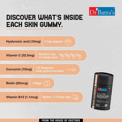 Dr Batra's Nutrigood Skin Gummies for Wrinkle-Free Ageless Skin | Pack of 60 Gummies