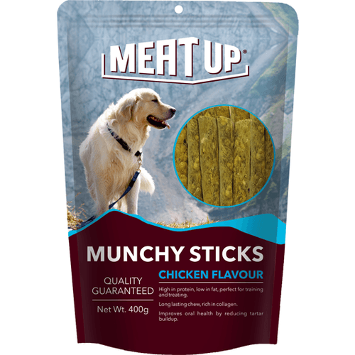 Meat Up Munchy Sticks, Chicken Flavour, Dog Treats, 400 g (Buy 1 Get 1 Free)