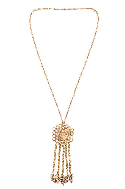 Miharu Orchid Elegance Brass Necklace