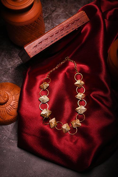 Miharu Intricate Charms Brass Necklace