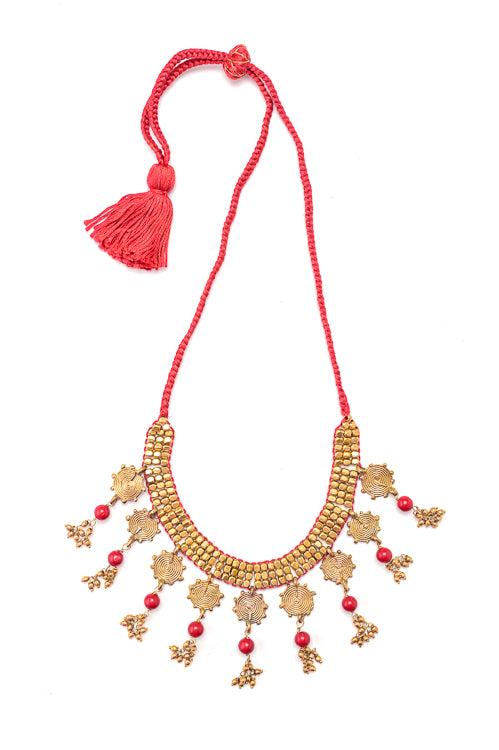 MIHARU VIENNA CORAL BEADED NECKLACE