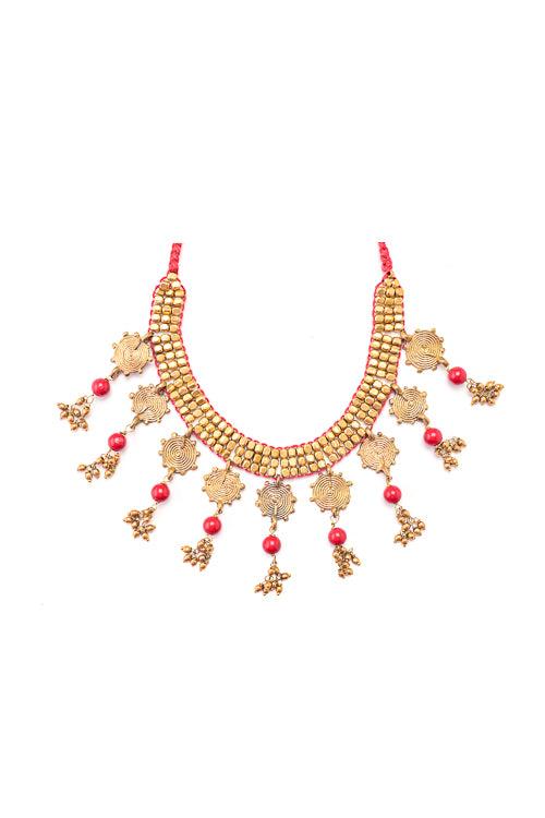 MIHARU VIENNA CORAL BEADED NECKLACE