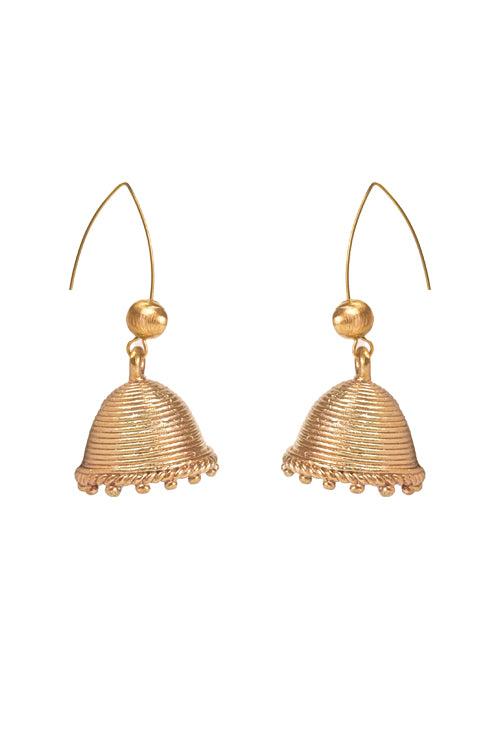 Gold Tone Jhumka Earrings DEr47