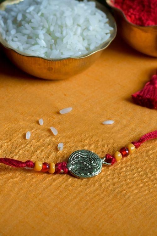 Miharu Dhokra Handmade Red Rakhi (RH027)