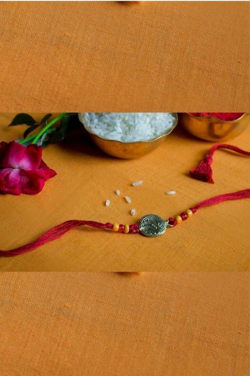 Miharu Dhokra Handmade Red Rakhi (RH027)