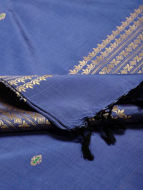 Light Blue Pure Silk Hand woven Dupatta MIH038
