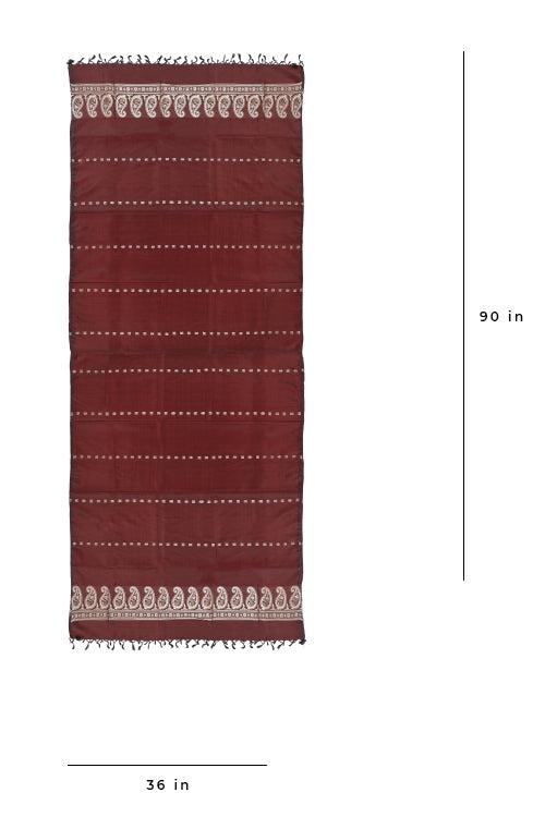 Maroon Pure Silk Hand woven Dupatta (MIH092)