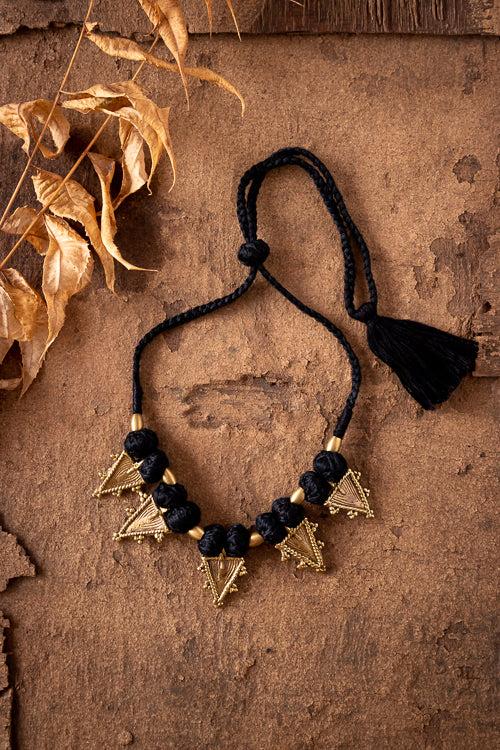 Black Gold Tone Choker Necklace CD1928f