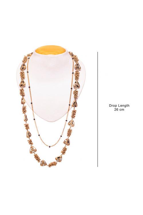 Dokra Golden Brass Bead Layer Necklace CD1950a