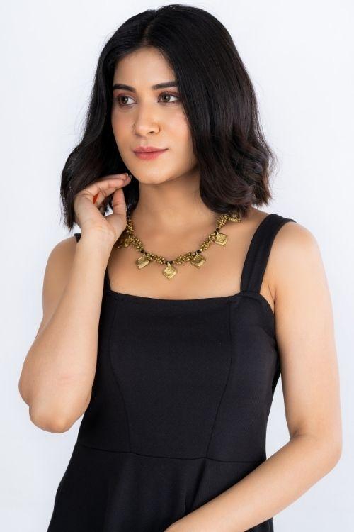 Dhokra Coated Choker CD1955b