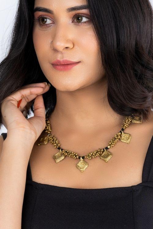 Dhokra Coated Choker CD1955b