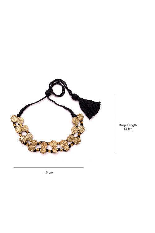 Brass Thread Choker Necklace D84b