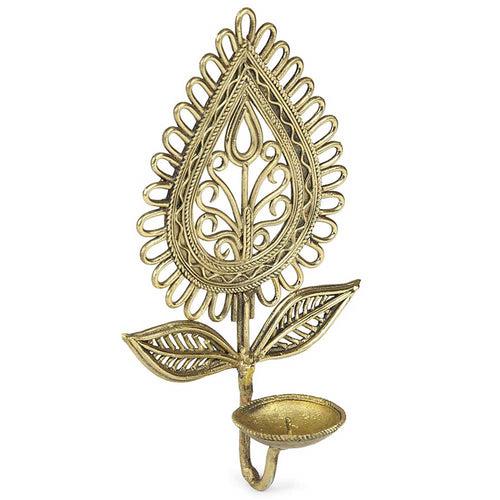 Dhokra Bi Leaf Wall candle stand