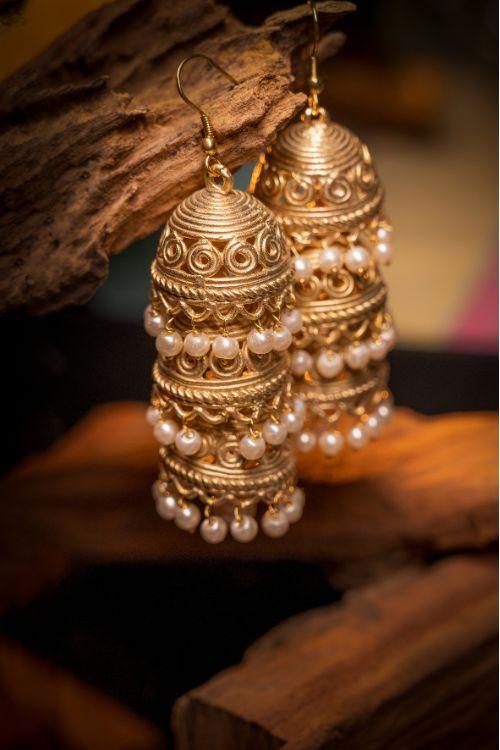 Pushya Intricate Layered Jhumki