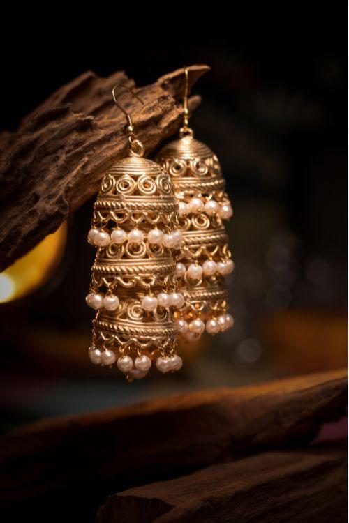 Pushya Intricate Layered Jhumki