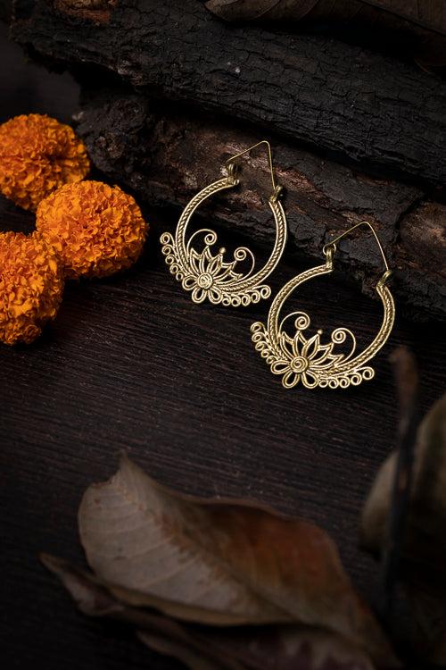 Dokra Flower Bali Earrings DEr84