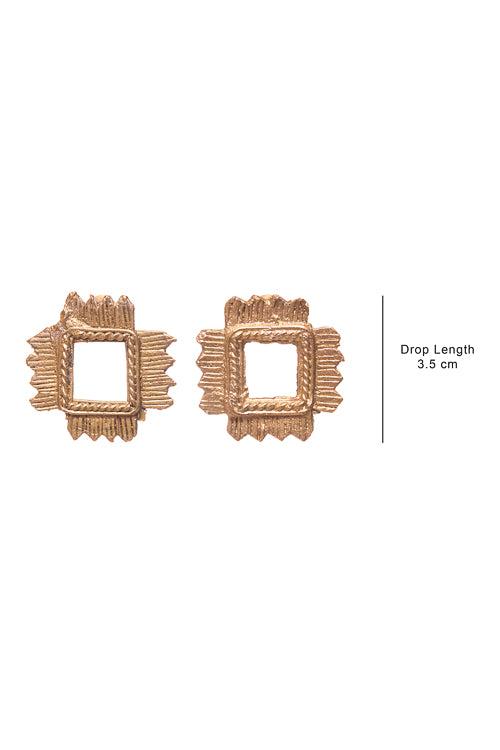 Dokra Rhombus Stud Earrings DEr87