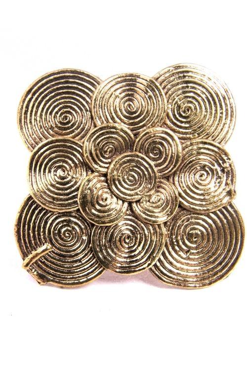 Dhokra Circular Flower Ring