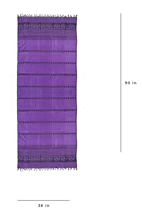 Miharu Purple Handwoven Pure Silk Baluchari Dupatta