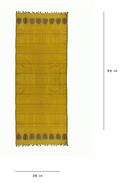 Miharu Golden Yellow Handwoven Pure Silk Baluchari Dupatta