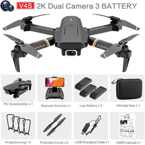 4DRC V4 RC Drone 4K 1080P HD Wide Angle Camera WiFi Fpv Dual Camera Foldable Quadcopter Real Time Transmission Dron Gift Toys