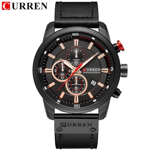 New Watches Men Luxury Brand CURREN Chronograph Men Sport Watches High Quality Leather Strap Quartz Wristwatch Relogio Masculino