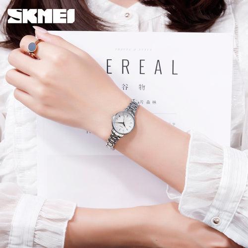 SKMEI Quartz Watch Women Fashion Ladies Watches Wrist Waterproof Stainless Steel Women Watches Luxury Montre Femme 1410