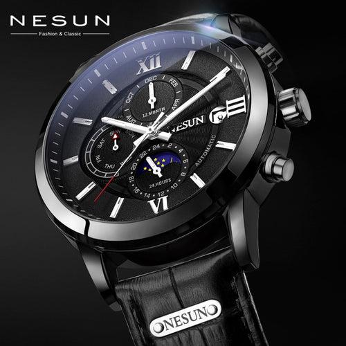 Switzerland Brand Mechanical Watches For Men Nesun Luxury Sport Leather Automatic Watches Mens Clocks With Box Relogio Masculino