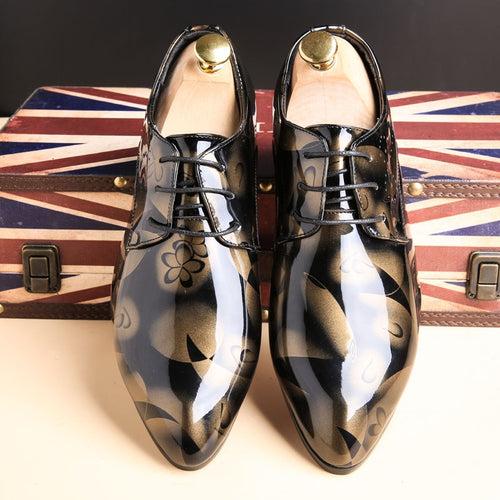 Fashion Patent Leather Men Dress Shoes For Men Pointed Toe Wedding Formal Shoes Luxury Brand Office Oxford Shoes Men Footwear