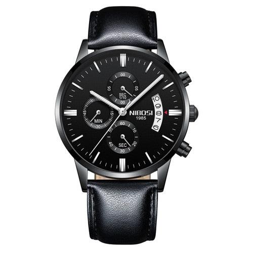 NIBOSI Quartz Watch Men Gold Black Mens Watches Top Brand Luxury Chronograph Sports Watches Luminous Waterproof Relogio Masculin