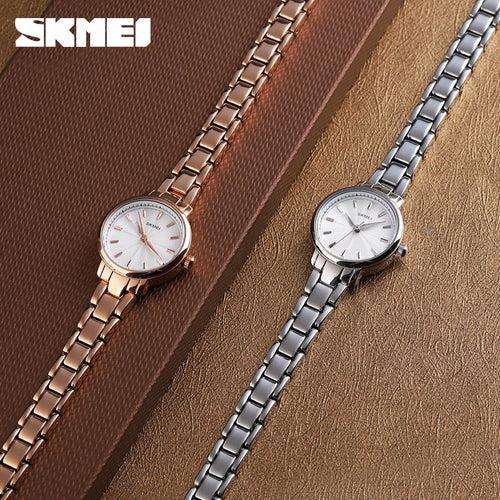 SKMEI Quartz Watch Women Fashion Ladies Watches Wrist Waterproof Stainless Steel Women Watches Luxury Montre Femme 1410