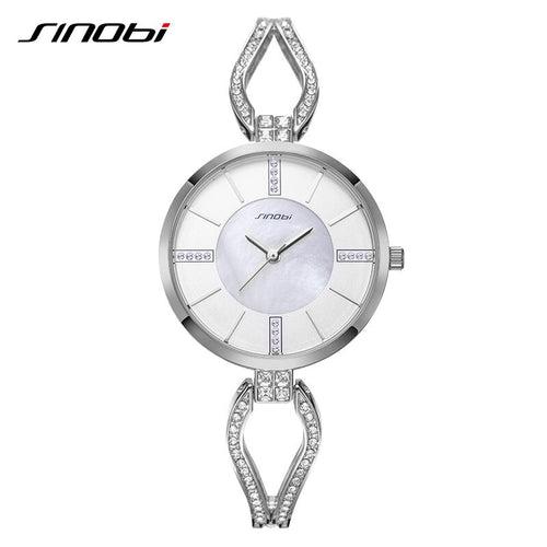 SINOBI Luxury Brand Women Watches Diamond Bracelet Watch Women Elegant Ladies Girls Quartz Wristwatch Female Dress Watches Gift