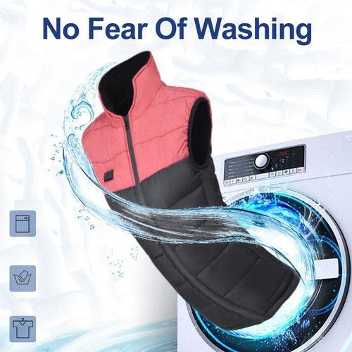 【Clearance】4 Zones Outdoor Heated Vest Women Electric Intelligent Heating Vest Jacket Slveeless Thermal Waistcoat Hiking Camping
