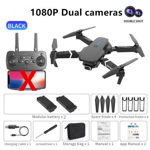 Professional Drone E88 4k wide-angle HD camera WiFi fpv height Hold Foldable RC quadrotor helicopter Camera-free children's toys