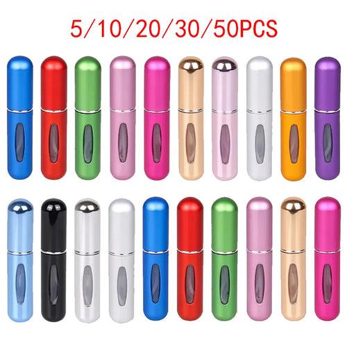 5/10/20/30/50Pcs Mini 5ml Portable Mini Refillable Perfume Bottle with Spray Pump Empty Cosmetic Container Atomizer Random Color