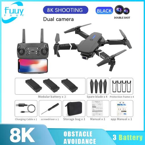 New E88 PRO Drone Professional 10K Wide Angle HD Camera Height Fixed Remote Control Foldable Quadrotor Helicopter Children's Toy