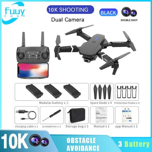 New E88 PRO Drone Professional 10K Wide Angle HD Camera Height Fixed Remote Control Foldable Quadrotor Helicopter Children's Toy